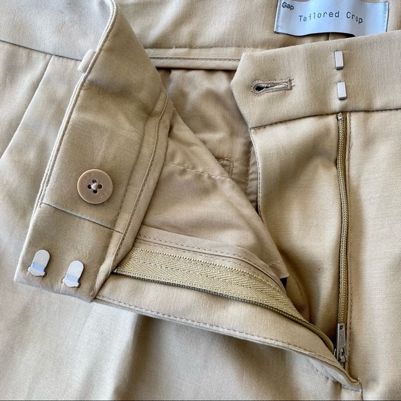 Gap Tailored Crop Pants Khaki Tan Stretch NWT 12 - Picture 4 of 5